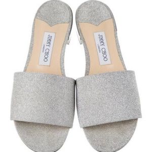 Jimmy Choo glitter slides